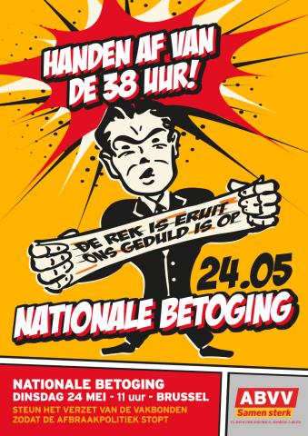 affiche nationale betoging 24 mei 2016